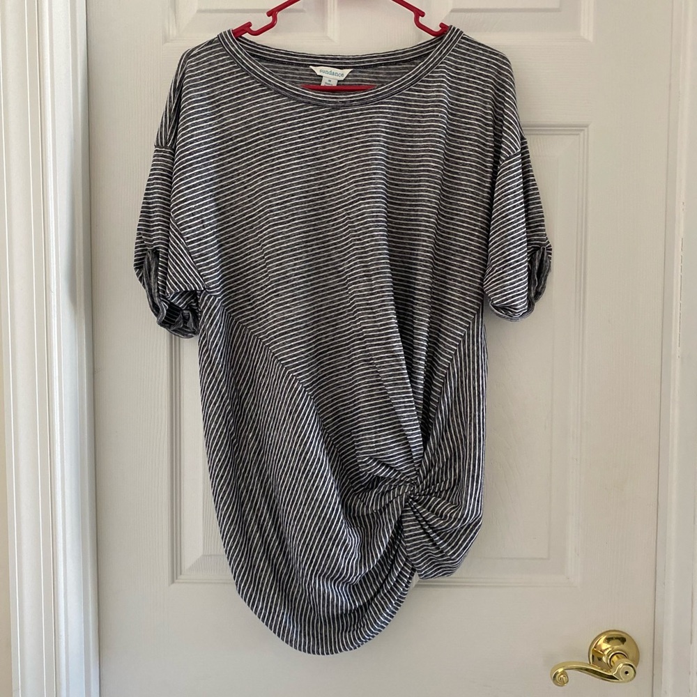 Sundance Monochrome Striped Knot Blouse